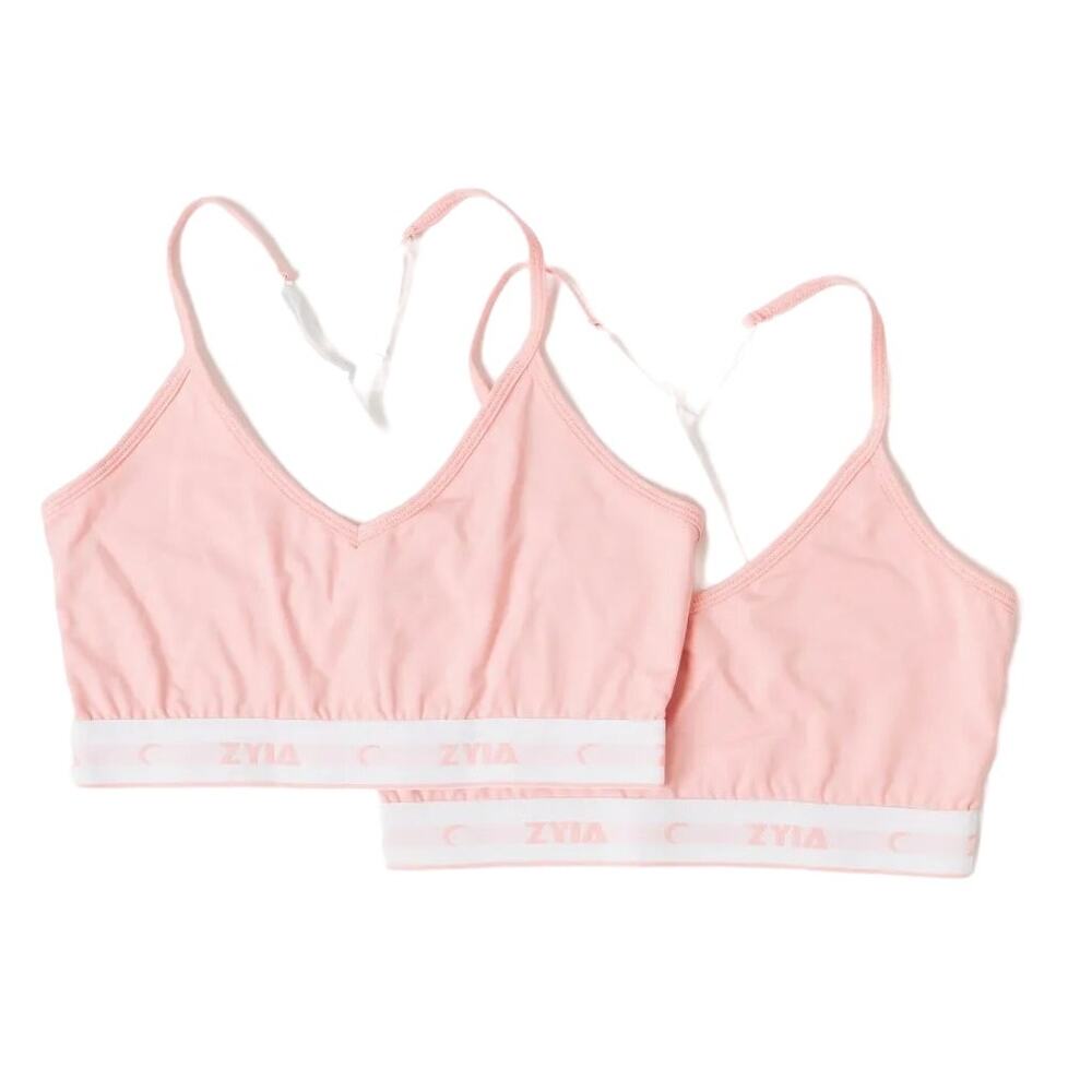 Zyia Active Comfort Strappy Bra 2 Pack in Pink, Size S